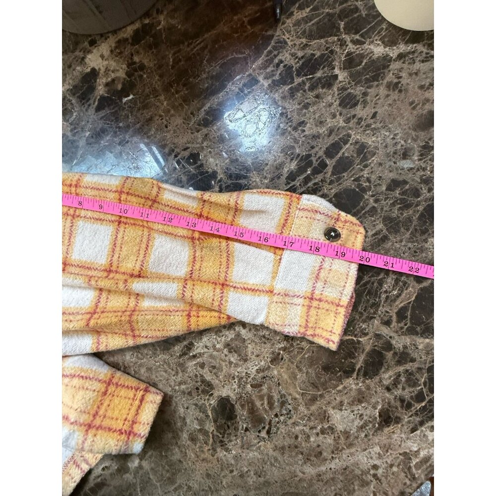 For The Republic Plaid Patchwork-Elbow Cropped Cotton blend women’s Jacket Sz S - Picture 7 of 11